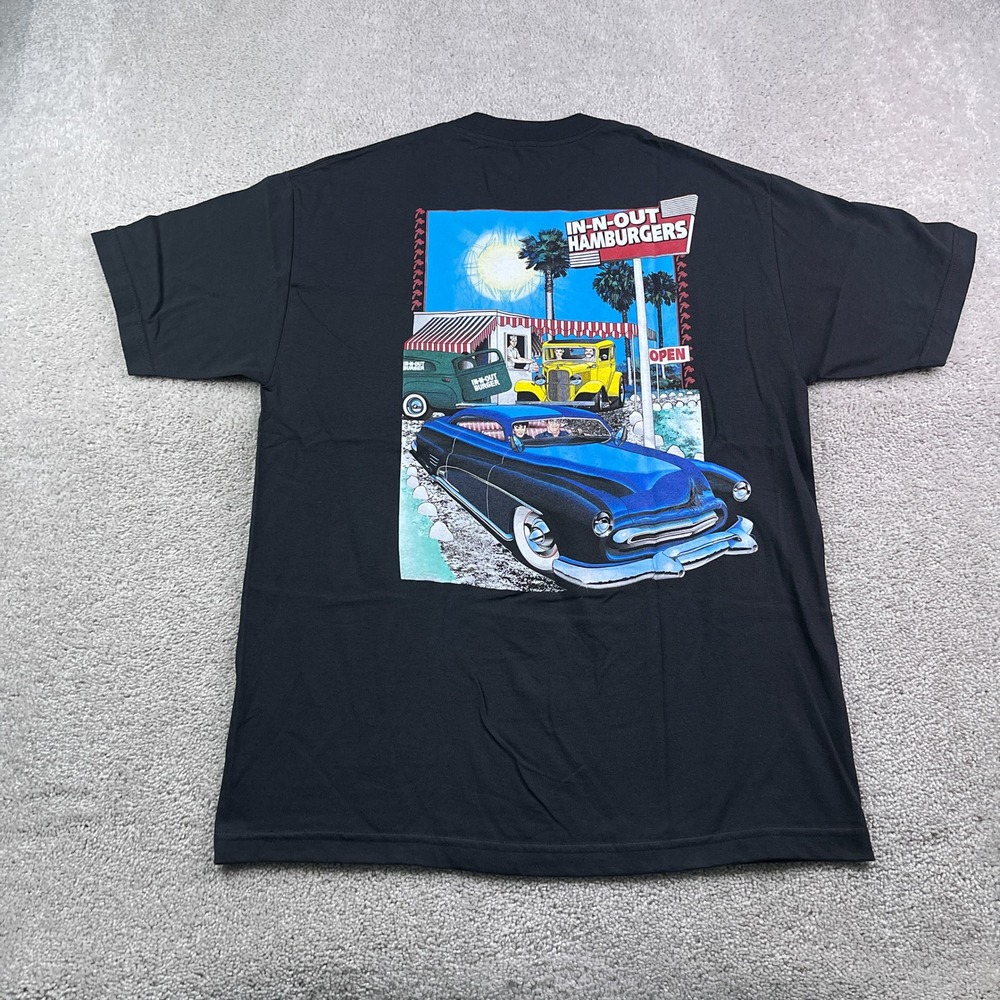 In-N-Out Burger Shirt Mens Large Black Las Vegas Classic Car Graphic Tee Retro